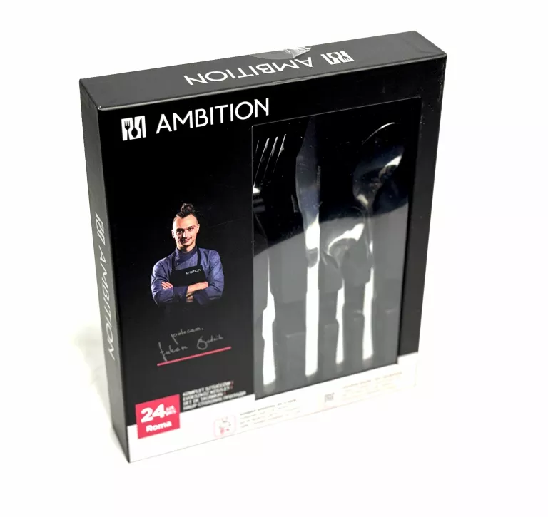 KOMPLET SZTUĆCÓW AMBITION ROMA 24 EL. 6 OSÓB STAL NIERDZEWNA
