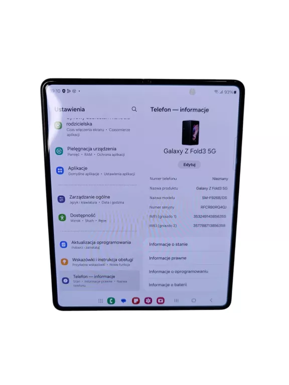 TELEFON SAMSUNG GALAXY Z FOLD 3 5G 12/256 GB *IGŁA*