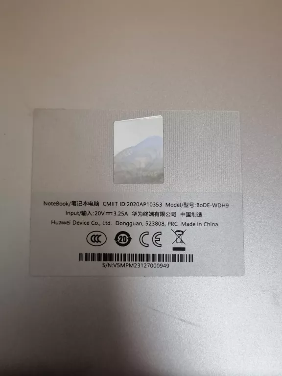 LAPTOP HUAWEI MATEBOOK D15 BOM-WDQ9 I5 11GEN/8/512SSD