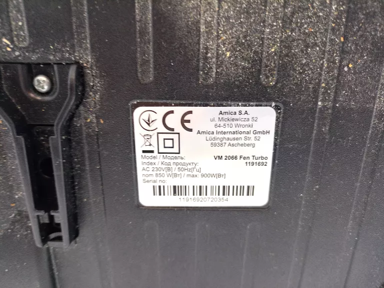 ODKURZACZ AMICA FEN TURBO VM2062