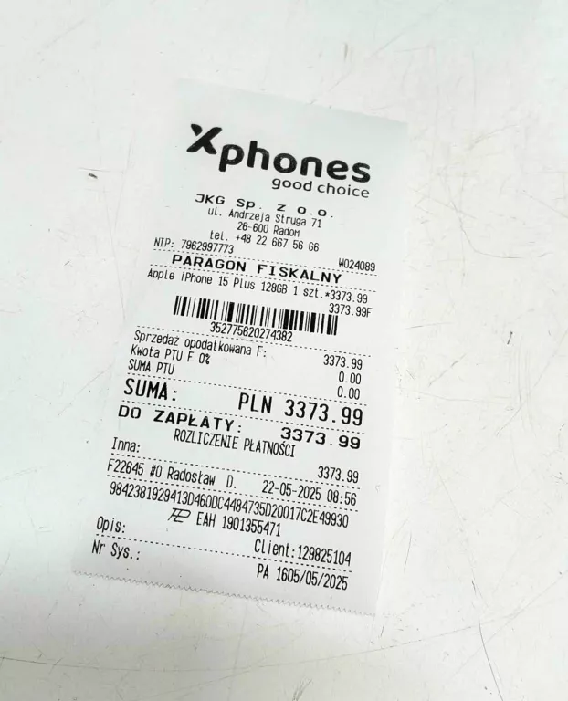 TELEFON IPHONE 15 PLUS 128GB IGŁA ! KOMPLET GW