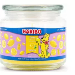 ŚWIECA ZAPACHOWA W SZKLE CYTRYNOWY ZAPACH ŻELEK LEMON FRUITS HARIBO 300G