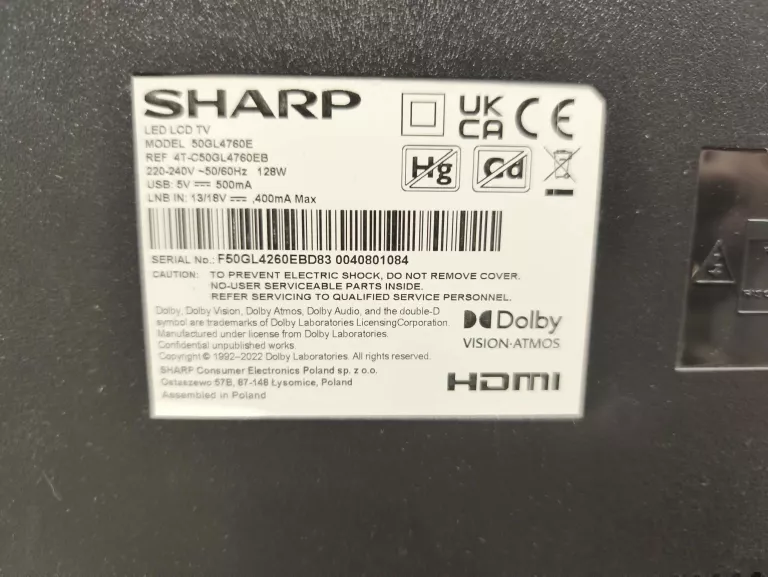 TELEWIZOR SHARP 50GL4760E 50" LED 4K