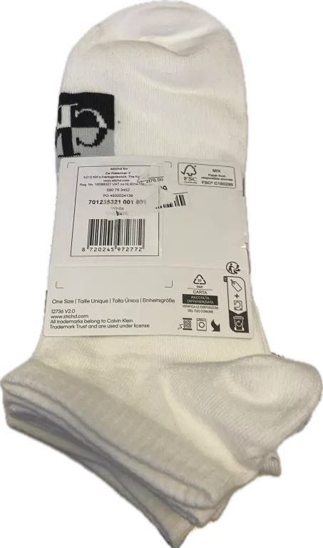 SKARPETKI CK 8720245972772 BIAŁE ONESIZE MAN