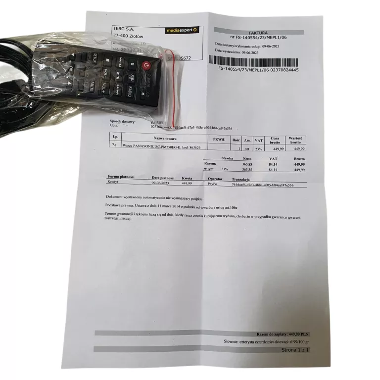 MIKROWIEŻA BLUETOOTH USB PANASONIC SC-PM250EG / GW