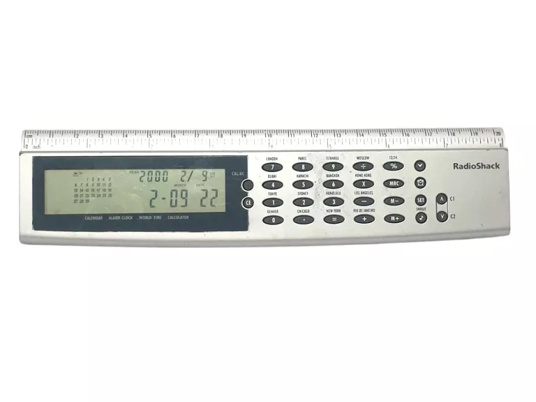 LINIJKA Z KALKULATOREM RADIOSHACK 65-8121 +KALENDARZ, ALARM