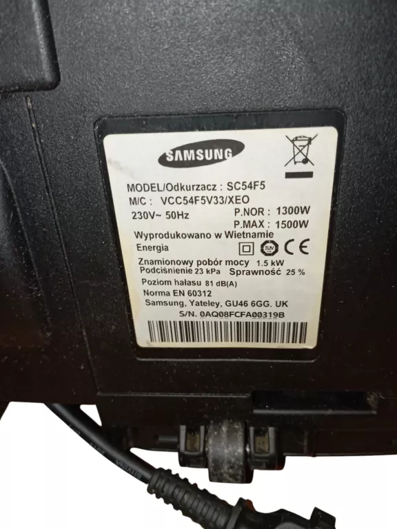 ODKURZACZ SAMSUNG SC54F5