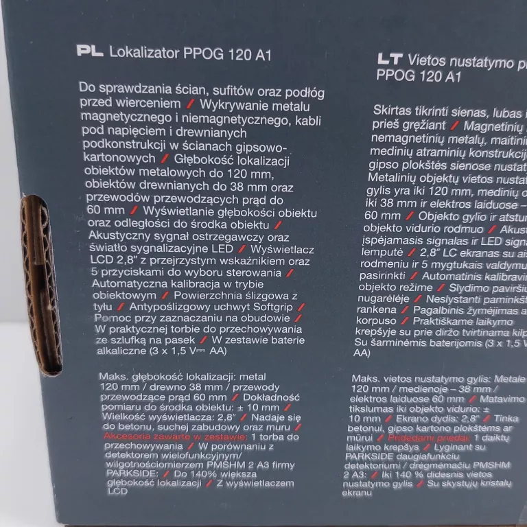 PARKSIDE PERFORMANCE PPOG 120 A1 DETEKTOR KABLI