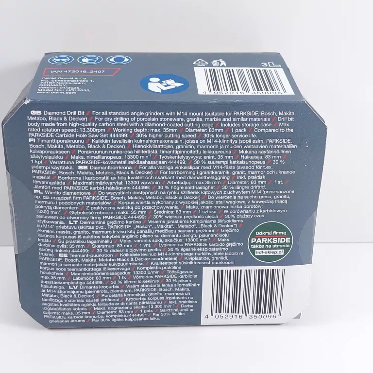 PARKSIDE 1PACK 83MM OTWORNICE DIAMENTOWE