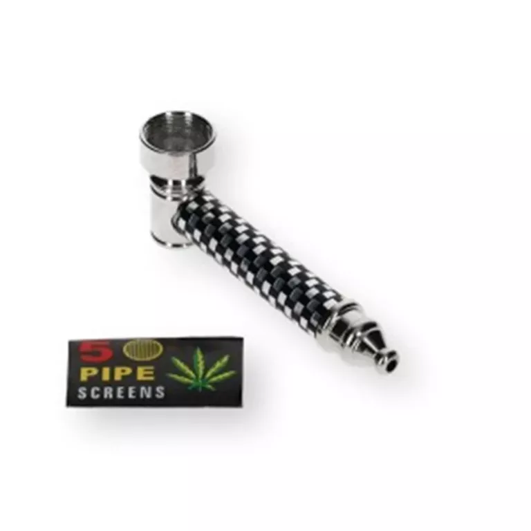 FAJKA METALOWA W SREBRNĄ KRATKĘ SITKA M-097