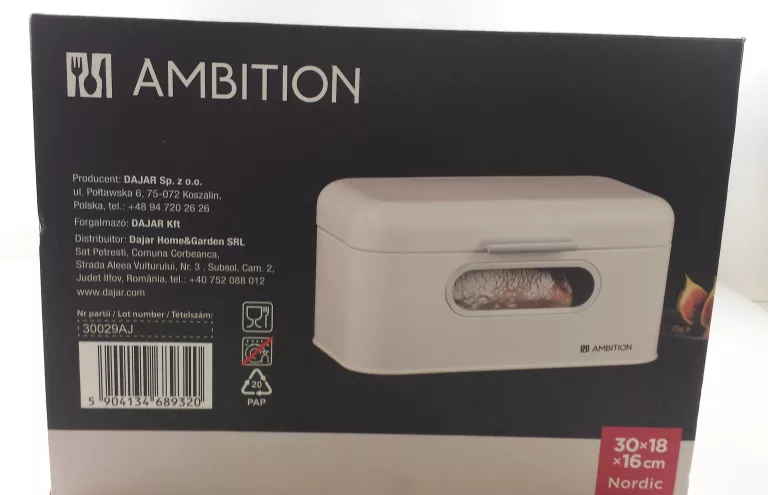 CHLEBAK JEDNOCZĘŚCIOWY AMBITION NORDIC BIAŁY STAL