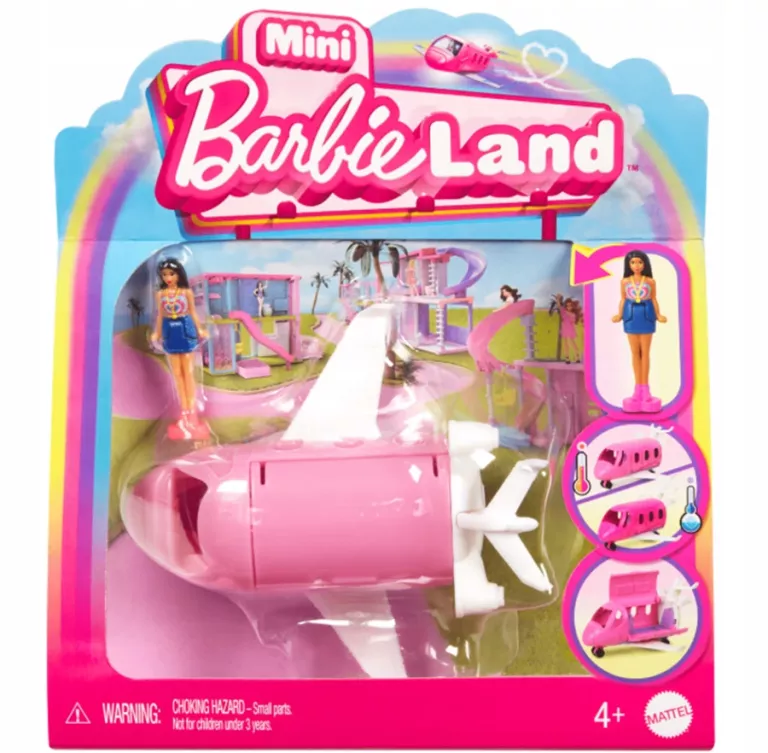 BARBIE MINI BARBIELAND SAMOLOT ZABAWKA I MINI LALKA ZESTAW 4+ HYF38