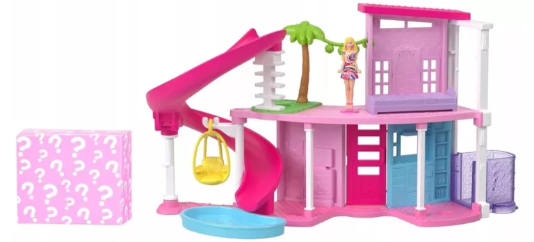 BARBIE MINI BARBIELAND DOMEK MARZEŃ DLA LALEK ZJEŻDŻALNIA + MINI LALKA AKC
