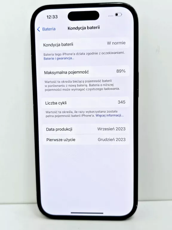 TELEFON APPLE IPHONE 15 256GB KODYCJA BATERI 89%