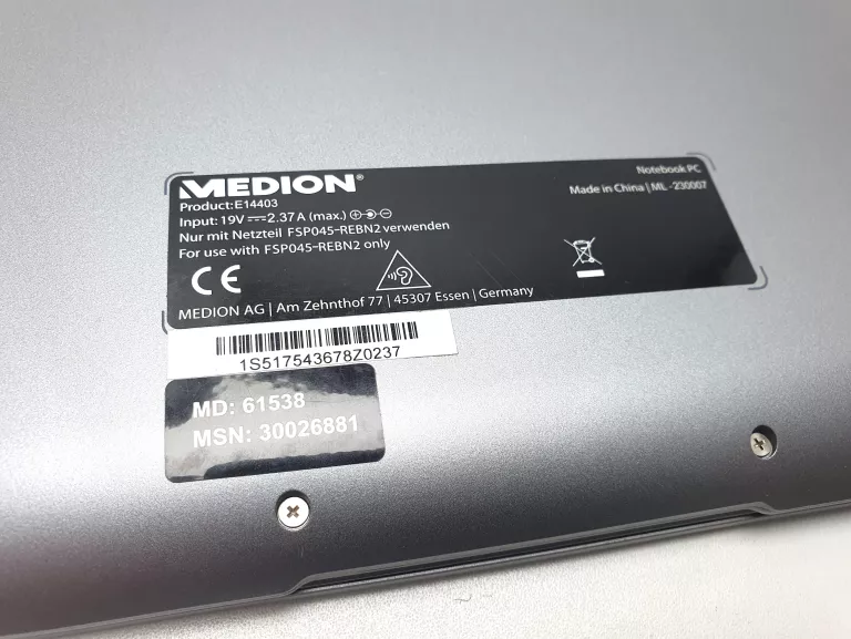 LAPTOP MEDION E14403 I3-7 GEN 4 RAM 128 SSD ZASILACZ