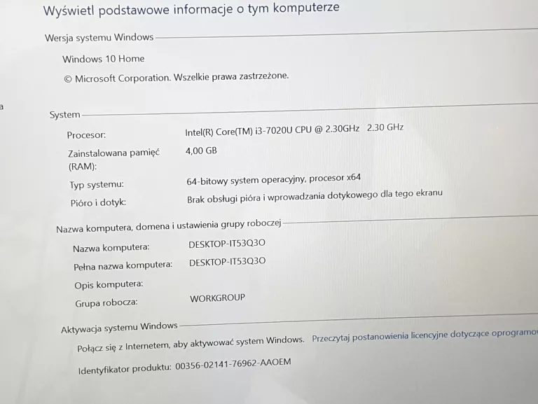 LAPTOP MEDION E14403 I3-7 GEN 4 RAM 128 SSD ZASILACZ