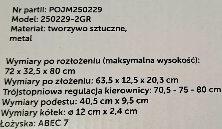HULAJNOGA LED DLA DZIECKA CZARNA NIEBIESKA POMARAŃCZOWA DO 50KG PLAYGROUND