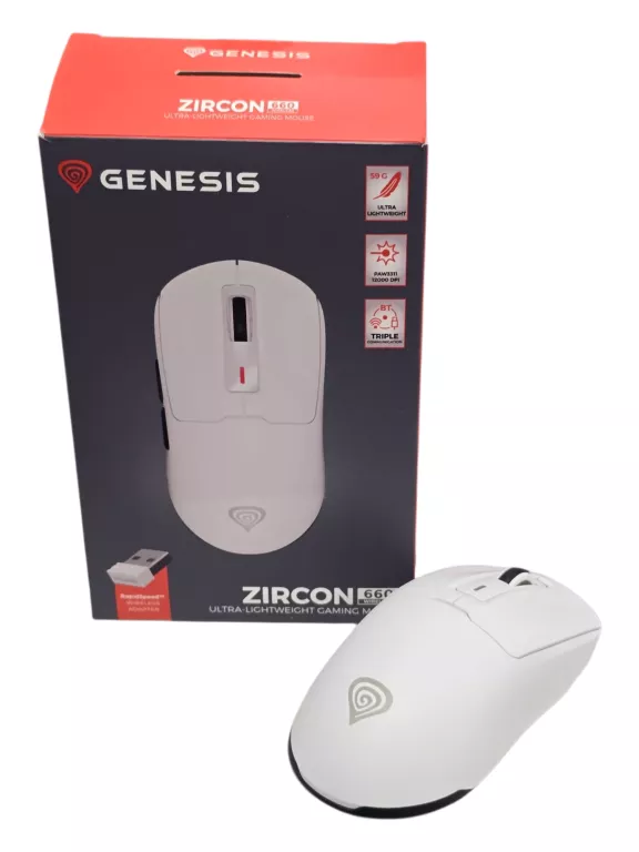 MYSZ GAMINGOWA GENESIS ZIRCON 660 BIAŁA UZYWANA IDEALNA
