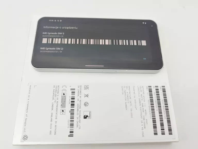 SMARTFON NOTHING PHONE 1 12+256GB WHITE