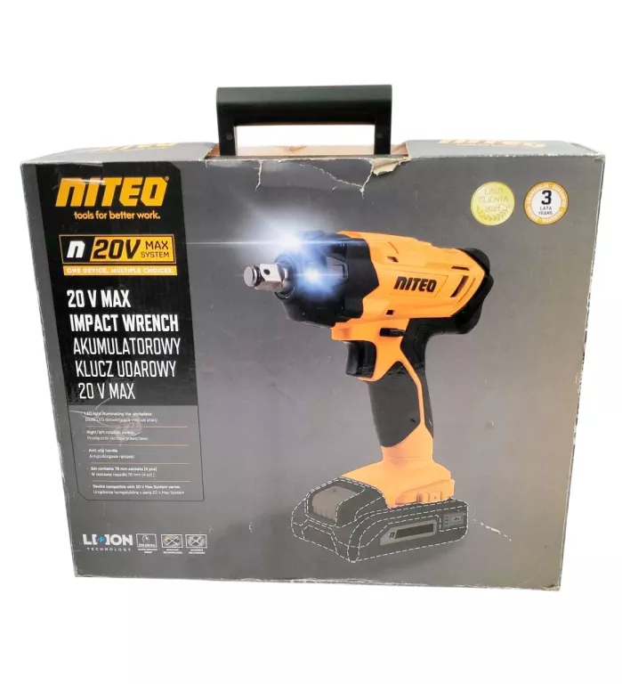 NITEO AKUMULATOROWY KLUCZ UDAROWY 20 V MAX