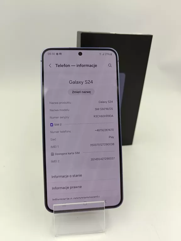 TELEFON SAMSUNG GALAXY S24 8/256GB FIOLETOWY GWARANCJA