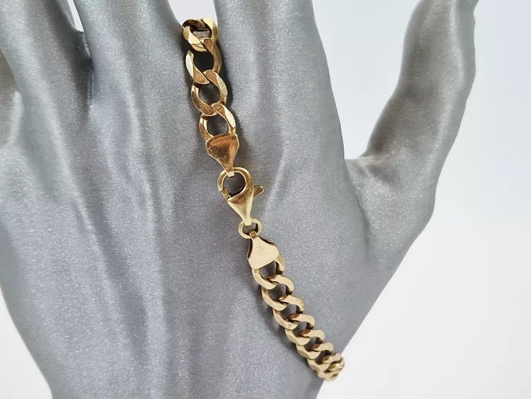 PIĘKNA ZŁOTA MĘSKA BRANSOLETKA | P:585, W: 14,87G, DŁ: 22CM