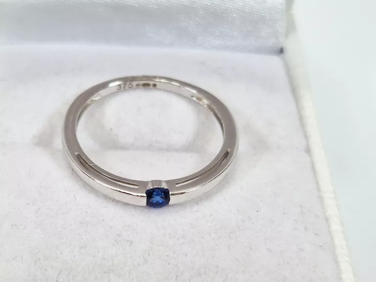 ELEGANCKI ZŁOTY PIERŚCIONEK Z BIAŁEGO ZŁOTA 1,45G 375 R16
