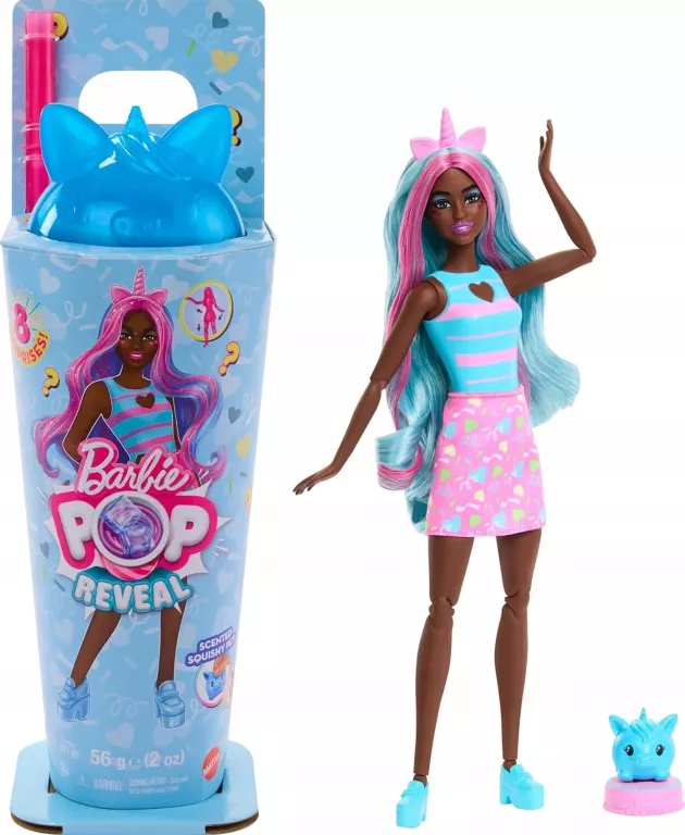 LALKA BARBIE POP REVEAL SHAKE ZWIERZACZKOWA IMPREZA JEDNOROŻEC