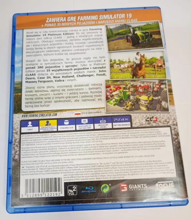 GRA 20 FARMING SIMULATOR 19 PLATINUM EDITION GRA NA PS4