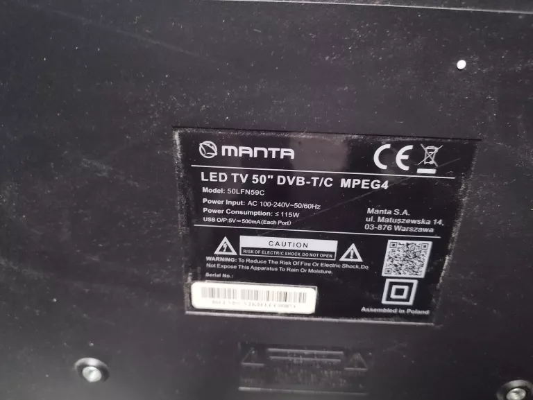 TELEWIZOR MANTA 50' 50LFN59C