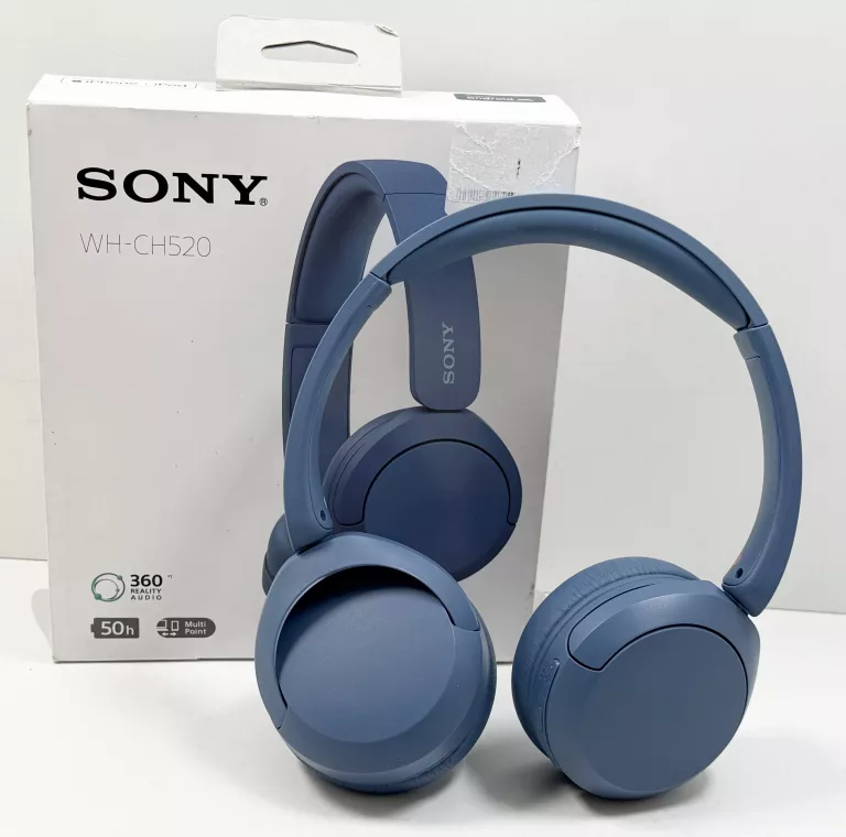 SŁUCHAWKI BEZPRZEWODOWE SONY WH-CH520 NAUSZNE BLUETOOTH 5.2 NIEBIESKIE