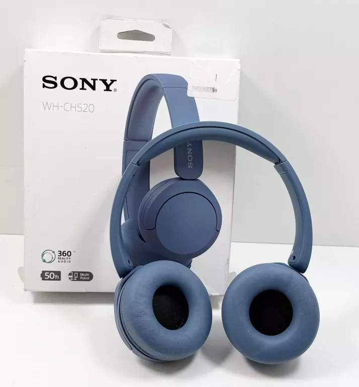 SŁUCHAWKI BEZPRZEWODOWE SONY WH-CH520 NAUSZNE BLUETOOTH 5.2 NIEBIESKIE