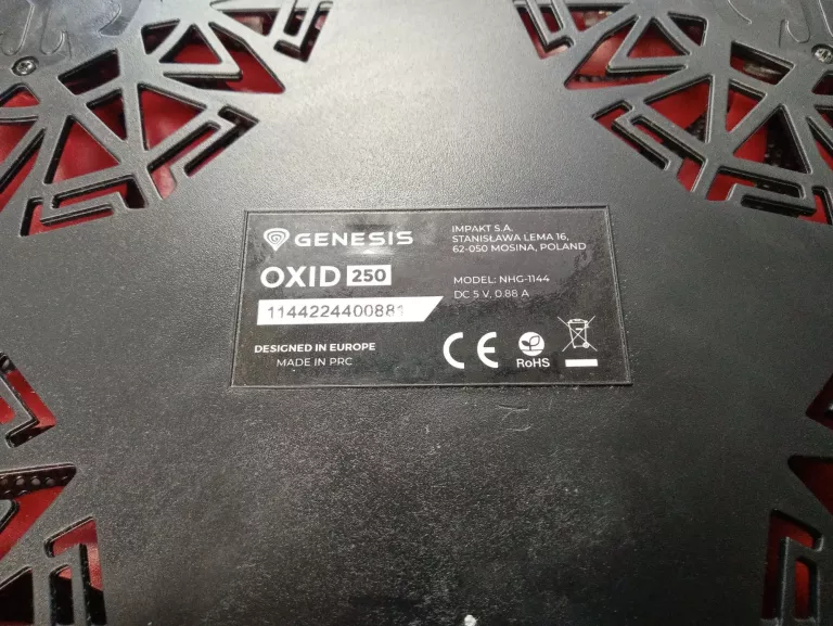 GENESIS PODSTAWKA CHŁODZĄCA POD LAPTOPA OXID 250