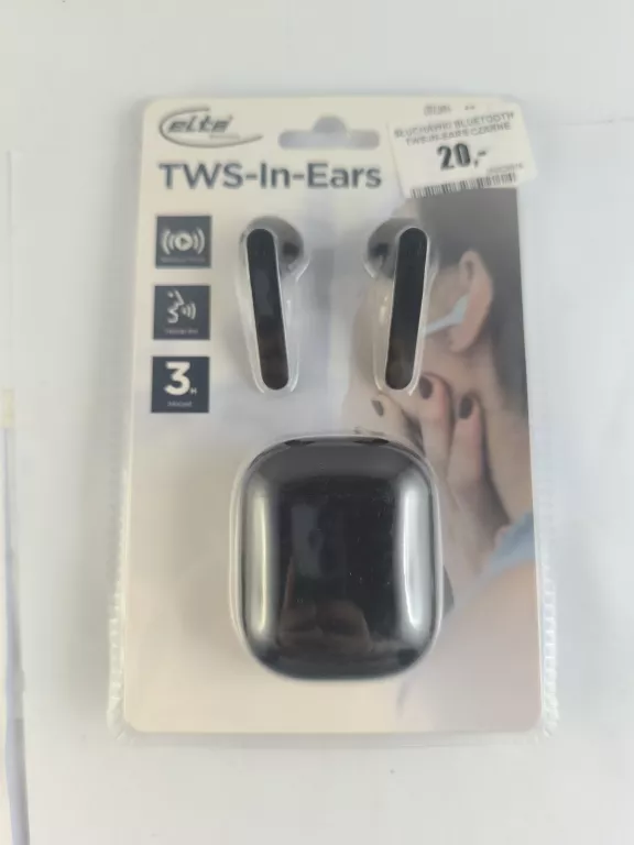 SŁUCHAWKI BLUETOOTH TWS-IN-EARS CZARNE