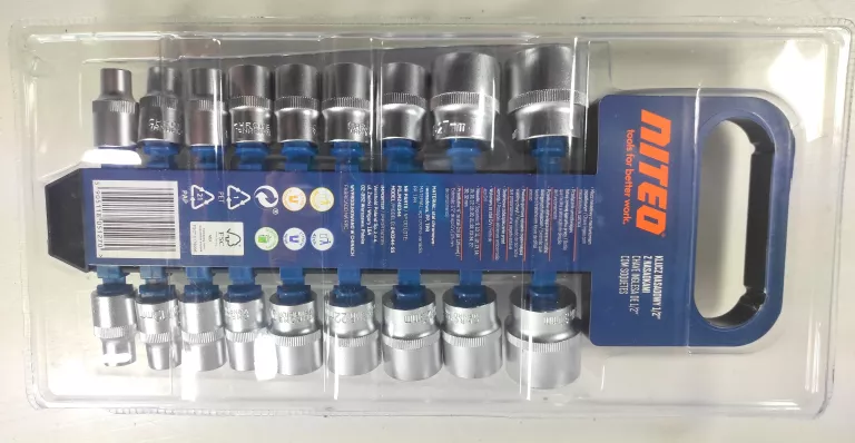 KLUCZ NASADOWY 1/2'' Z NASADKAMI NITEO