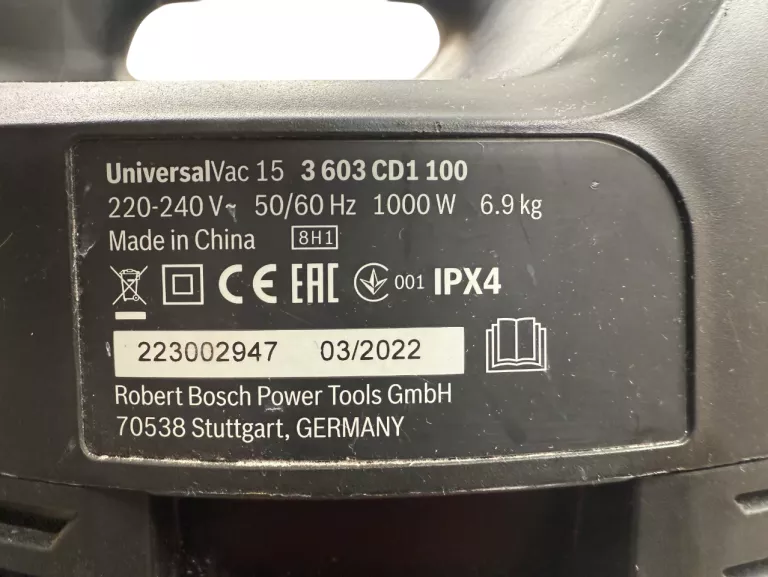 ODKURZACZ PRZEMYSŁOWY BOSCH UNIVERSALVAC 15 1000W SUCHO/MOKRO
