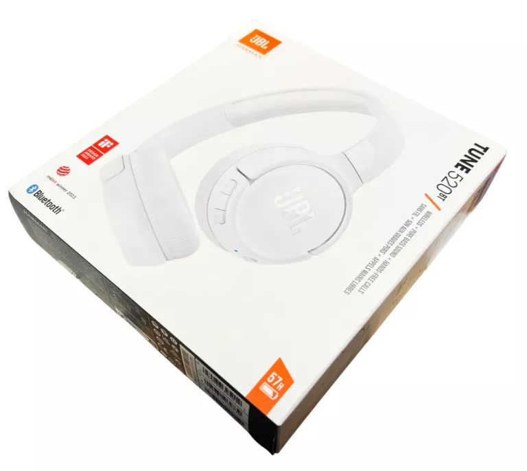 SŁUCHAWKI NAUSZNE JBL TUNE 520BT BIAŁY FABRYCZNIE ZAPAKOWANE!