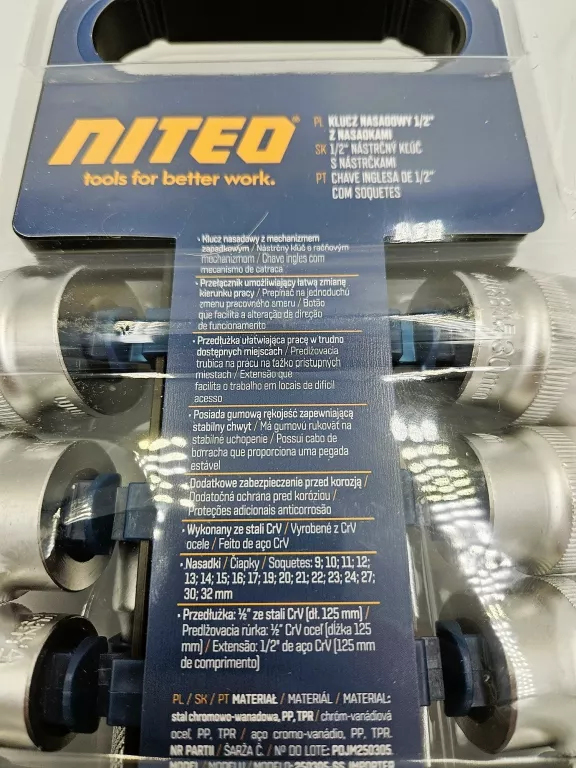 KLUCZ NASADOWY 1/2" Z NASADKAMI 9-32