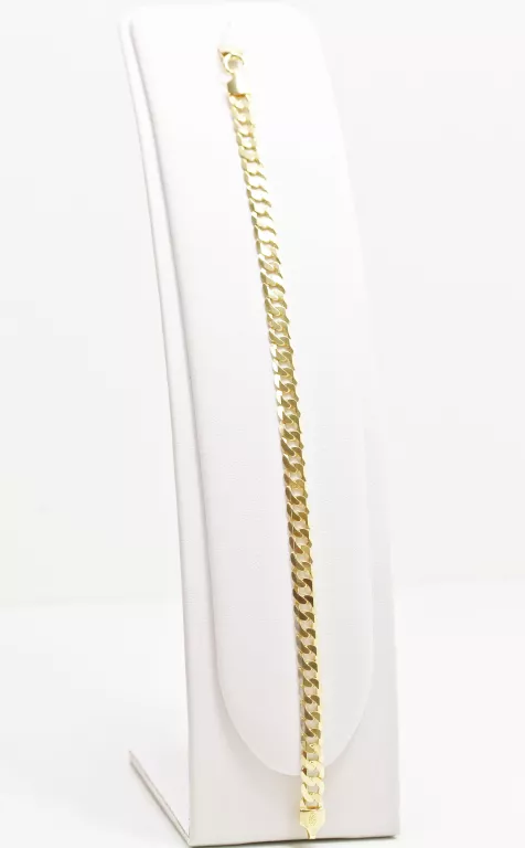 NOWE SREBRO BRANSOLETKA PANCERKA POZŁOCONA 21CM 6,9G.