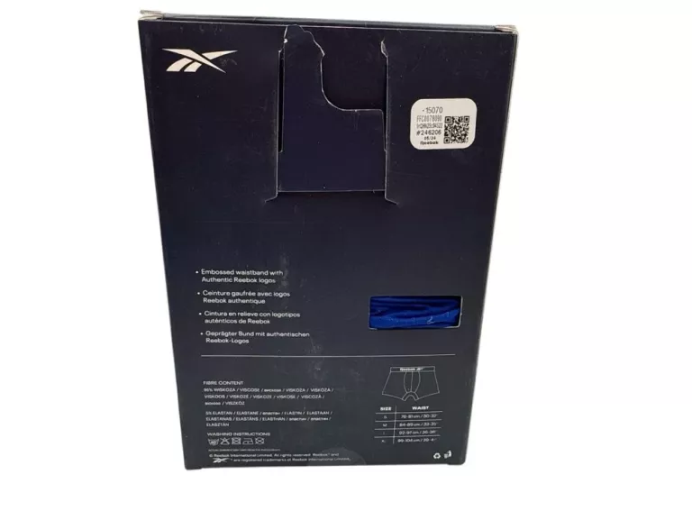 3 PACK BOKSEREK MĘSKICH REEBOK NIEBIESKIE M