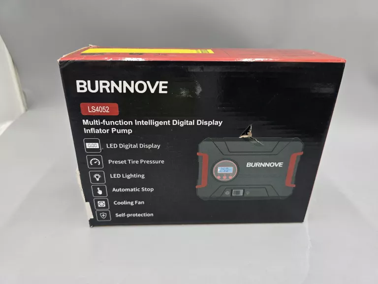 KOMPRESOR INFLATOR SAMOCHODOWY PRZENOŚNY MOCNY 12V 120PSI BURNNOVE PRO