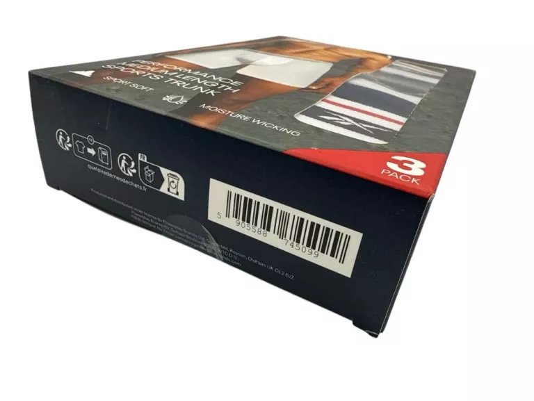 3 PACK BOKSEREK MĘSKICH REEBOK CZARNE GRANATOWE BIAŁE L