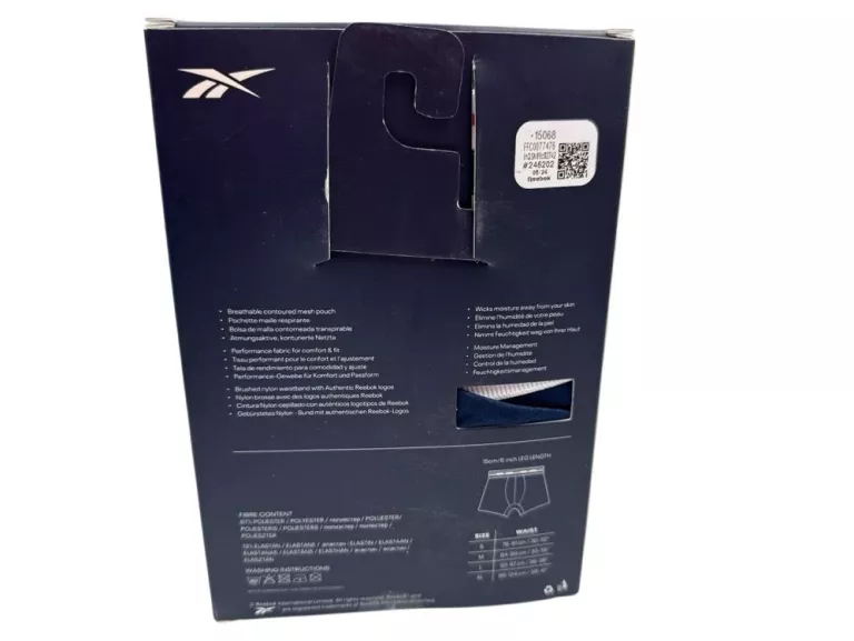3 PACK BOKSEREK MĘSKICH REEBOK CZARNE GRANATOWE BIAŁE L