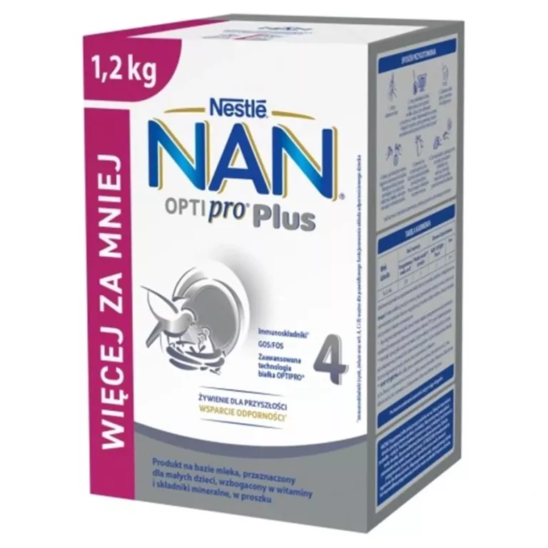 MLEKO MODYFIKOWANE 1,2KG NASTĘPNE 24M+ NESTLE NAN 4 OPTIPRO PLUS 1200G