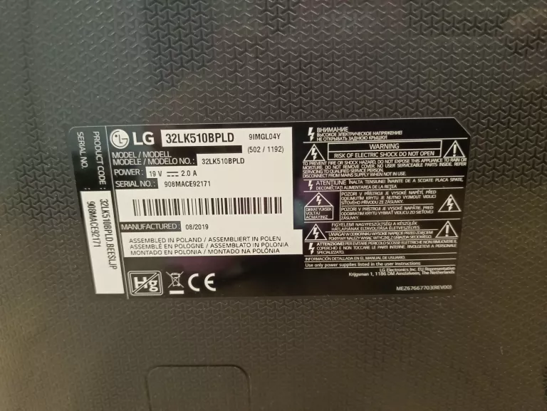 TELEWIZOR LG 32LH510B + PILOT