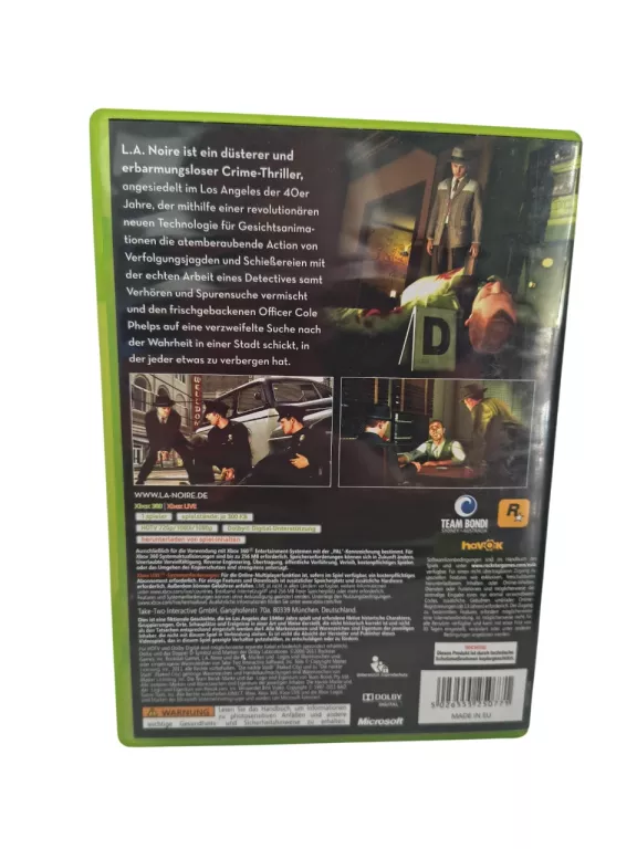 LA NOIRE MICROSOFT XBOX 360