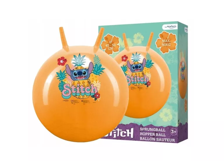 PIŁKA GUMOWA DO SKAKANIA 50CM DISNEY LILO & STITCH PIŁKA DLA DZIECI +3 LAT