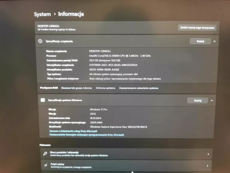 LAPTOP HP PAVILION GAMING 15
