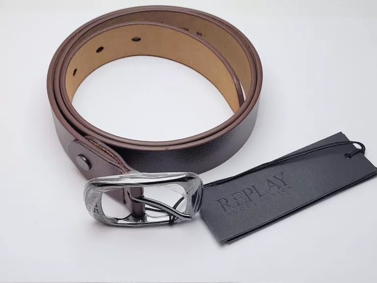 PASEK DAMSKI SKÓRZANY REPLAY AW2627 BRĄZOWY 95CM