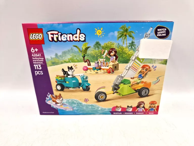 LEGO FRIENDS 42641 PRZYGODA Z SURFUJĄCYMI PSAMI I SKUTEREM